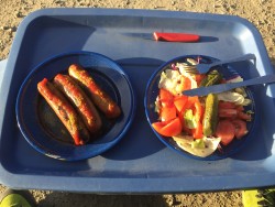 Abendessen am Athabasca River in Jasper